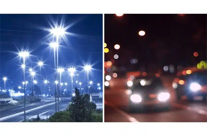 هاله های نوری و خیرگی در هنگام شب