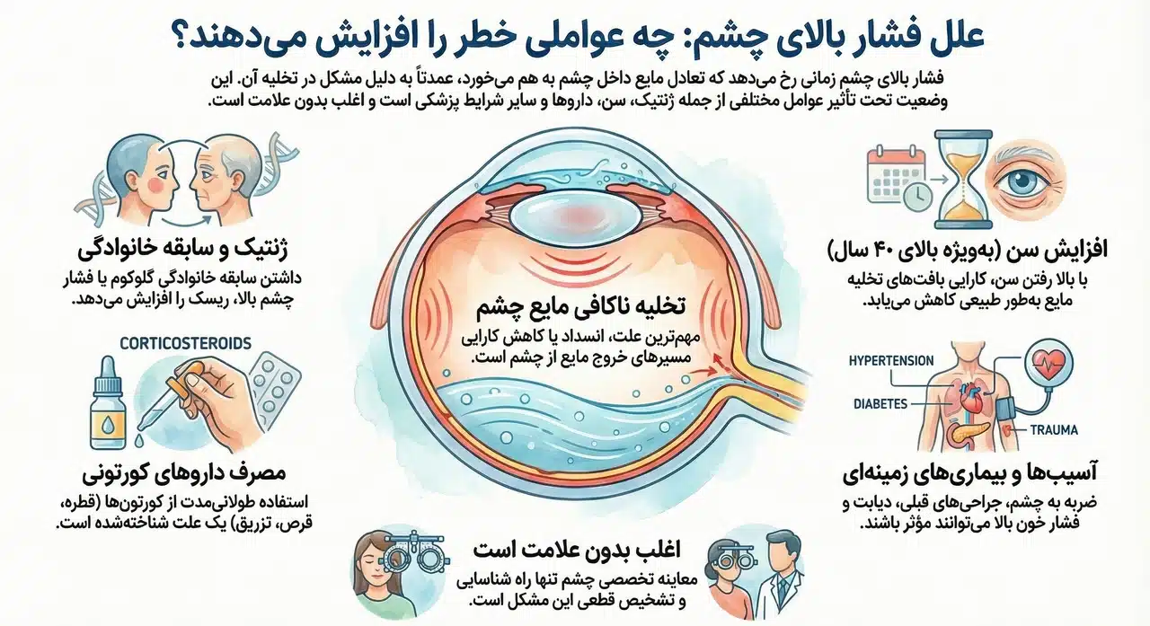 علت فشار چشم بالا چیست؟