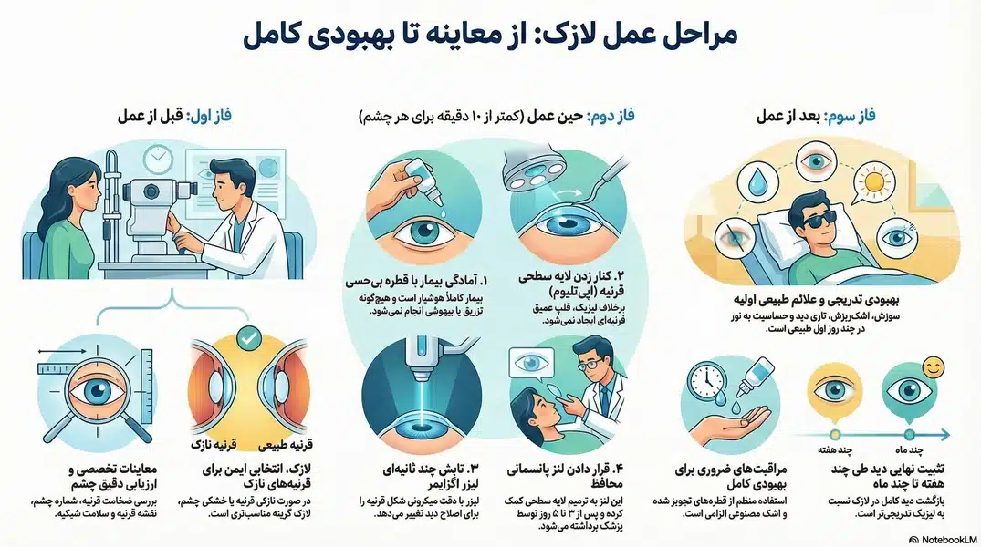 مراحل انجام عمل لازک در کلینیک دکتر زرین بخش