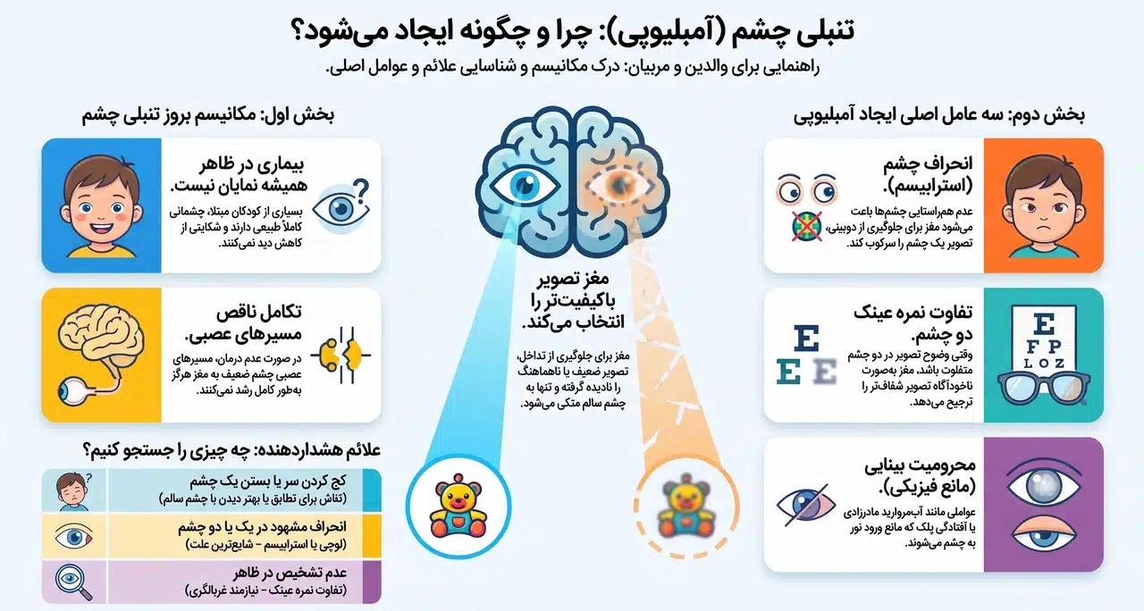 تنبلی چشم چگونه ایجاد میشود؟