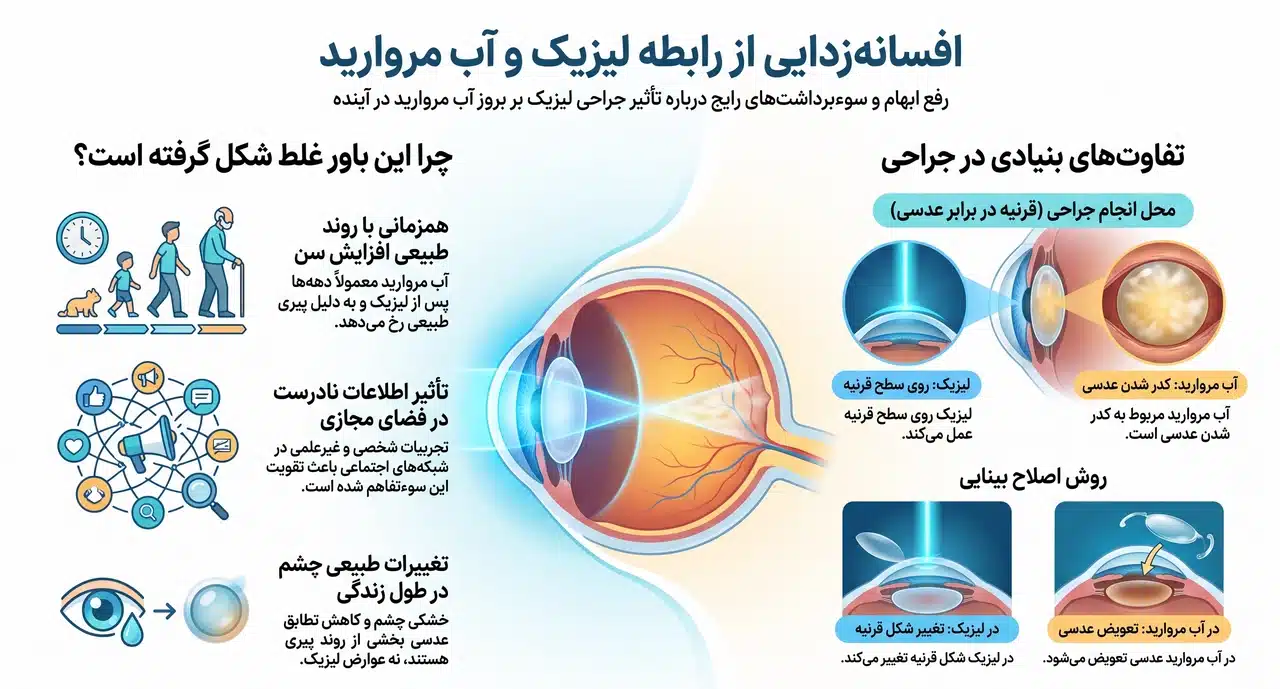 چرا بعضی افراد تصور میکنند لیزیک باعث آب مروارید میشود؟